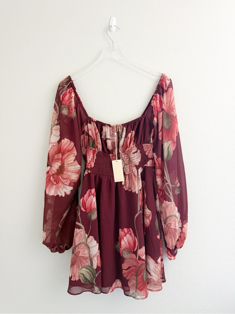 Free People Hutch Bertie Burgundy Floral Dress - Picture 2 of 8